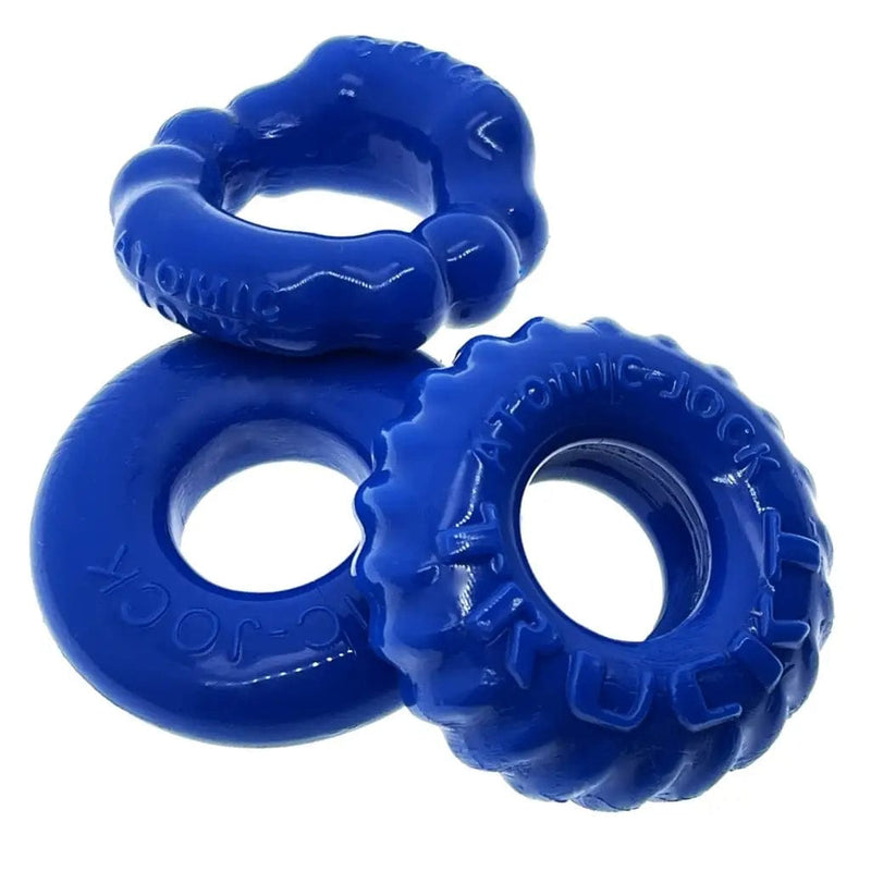 OXBALLS For Him Oxballs Bonemaker Cock Ring - 3 Pack Penis Ring (Pool Blue)