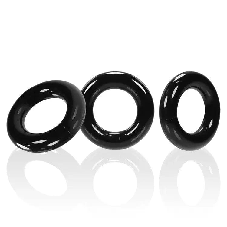 OXBALLS For Him Oxballs Fat Willy - 3 Pack Jumbo Cock Ring in Black