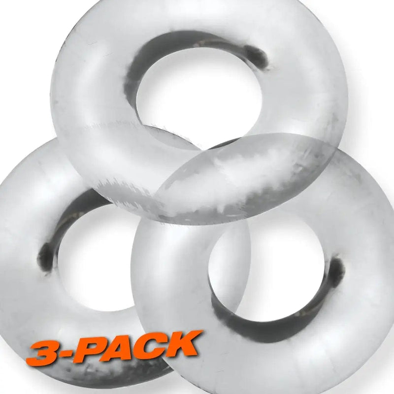 OXBALLS For Him Oxballs Fat Willy - 3-Pack Jumbo Penis C Ring Clear