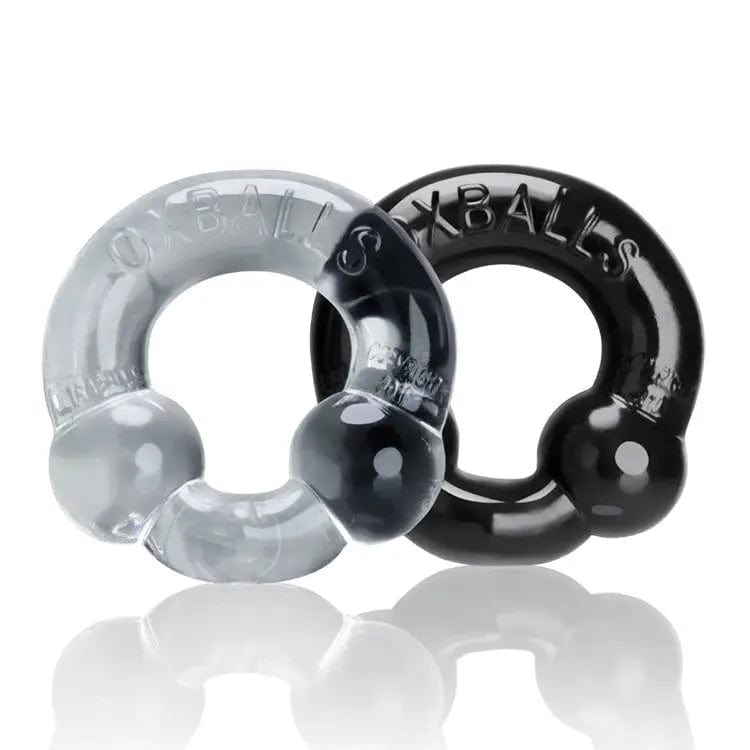 OXBALLS For Him Oxballs Ultraballs - 2 Pack Cock Ring Set (Black & Clear)