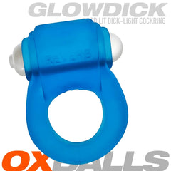 Oxballs Glowdick LED dick-light cock ring front view with branding text overlay