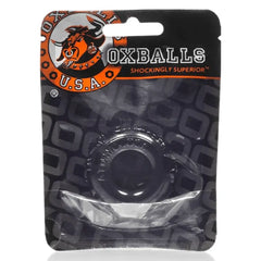 Oxballs Jelly Bean cock ring shown in retail blister packaging, black colour