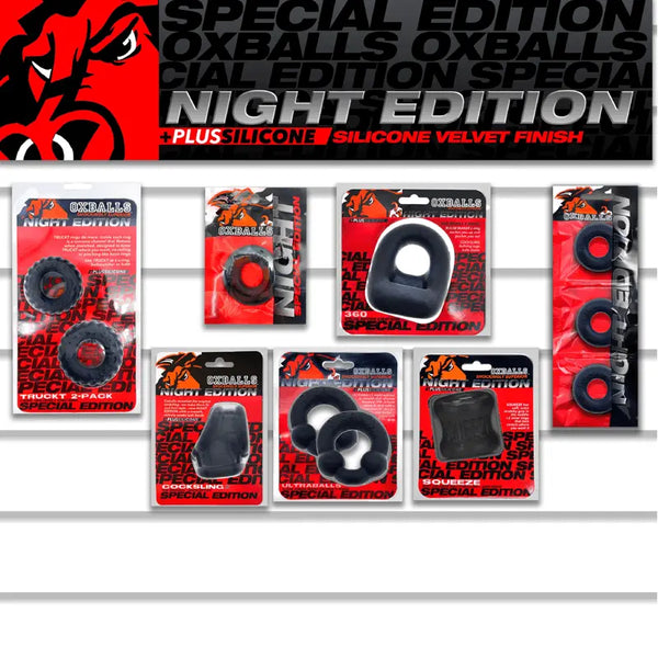 Oxballs Night Edition small kit collection in matte black plus silicone velvet finish