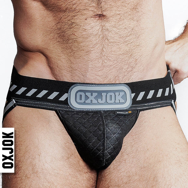 PACKER, industrial quilted cargo strapjock, BLACK PUFF, XX-LARGE - Dreamy Desire