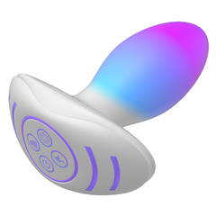 Paradise Illumination Plug showing four-button control panel with vibration and LED mode icons