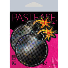 Pastease Toon Bomb pasties in retail packaging, latex-free, handmade in the USA label visible