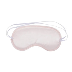 Peaches n CreaMe sleep mask reverse side showing smooth blush satin and elastic straps
