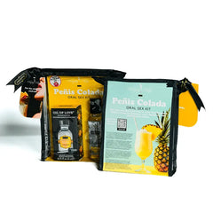Peñis Colada Oral Sex Kit front and back packaging showing coconut-pineapple scented product details