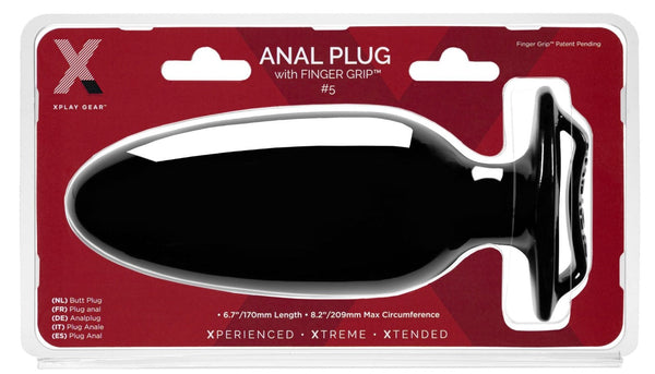 Perfect Fit Brand anal plug packaging showing size specs: 6.7in length, 8.2in max circumference