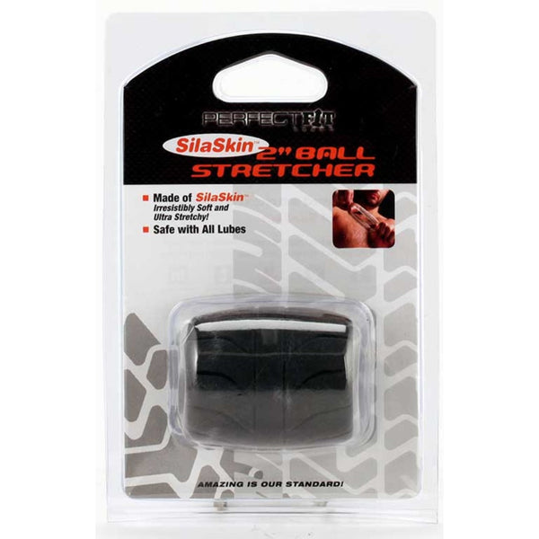 Perfect Fit Brand Silaskin Ball Stretcher 2" in retail blister packaging showing product details