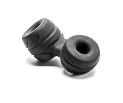 Perfect Fit Brand SilaSkin Cock & Ball Ring and Stretcher in dark grey flexible silicone