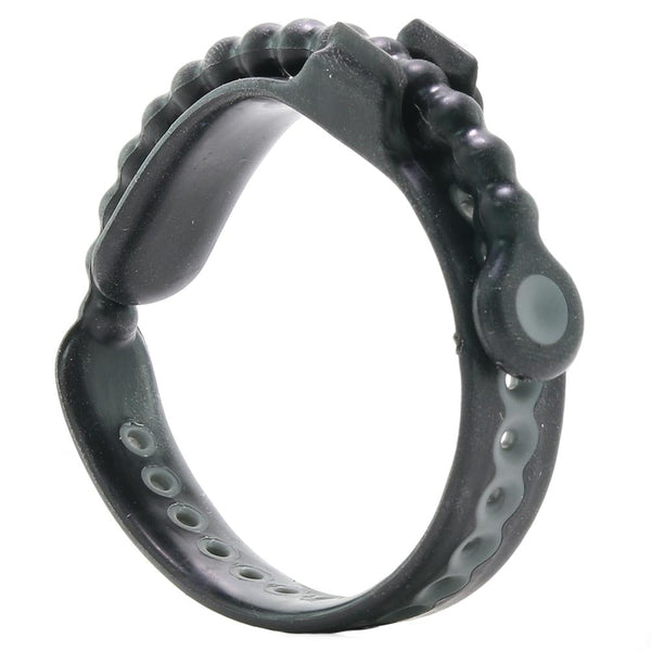 Perfect Fit Brand Speed Shift cock ring in black silicone with textured beaded band