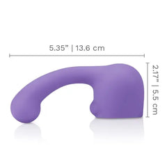 Petite Curve Attachment dimensions shown: 5.35 inches long by 2.17 inches tall, purple