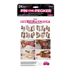Pin The Pecker Game by Hott Products with 24 reusable sticky pecker pieces and target posters
