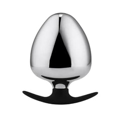 Pink Elephant Extreme Anchor SS Round Plug XXXL with polished silver stainless steel body and black base