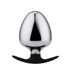 Pink Elephant Extreme Anchor XL round anal plug with polished stainless steel body and black base