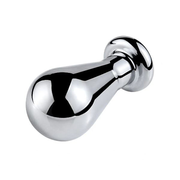 Pink Elephant Extreme Bulb Plug Small with onyx gem base, polished chrome steel, front view