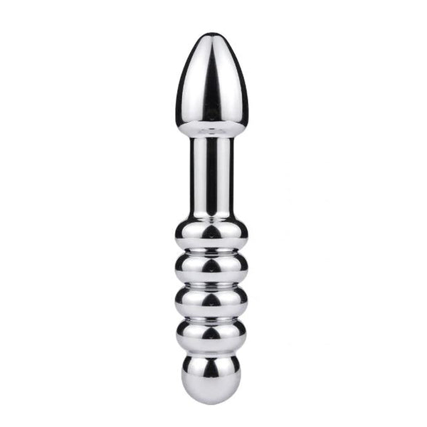 Pink Elephant Extreme Driver double-ended stainless steel anal toy with beaded shaft