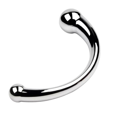 Pink Elephant Extreme Wand Large stainless steel dildo with curved body and dual ends