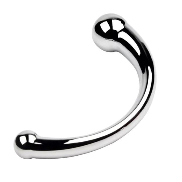 Pink Elephant Extreme Wand Large stainless steel dildo with curved body and dual ends