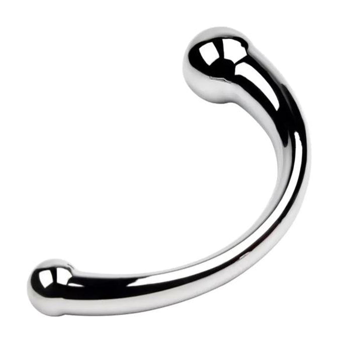 Pink Elephant Extreme Wand Large stainless steel dildo with curved body and dual ends