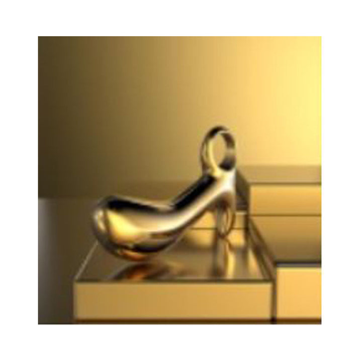 Pink Elephant gold-plated stainless steel prostate massager with curved loop handle