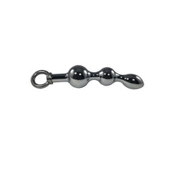 Pink Elephant stainless steel prostate plug with retrieval ring, polished chrome finish