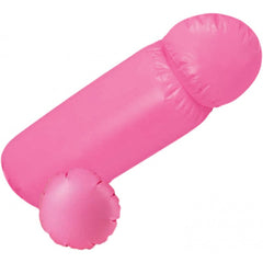 Pink inflatable strap-on novelty piece from the Pecker Sword Fight set, shown inflated