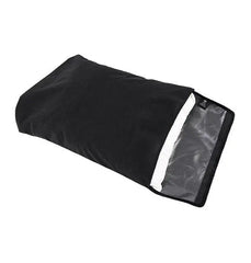 Pivot Pillow Protector open end showing inner waterproof lining and soft black outer fabric