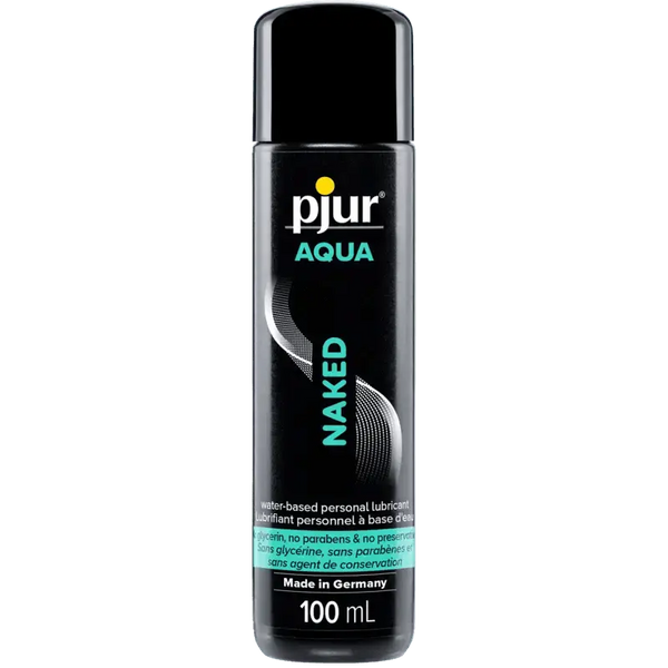 Pjur Aqua Naked water-based lubricant in a sleek 100ml black bottle