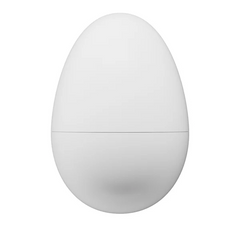 Plain white egg-shaped hard-shell case for Lovense Kraken, closed two-piece design