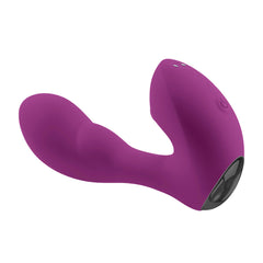 Playboy Arch vibrator showing control button and black charging port on base