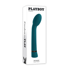 Playboy Pleasure On The Spot G-Spot Vibrator in white retail packaging box