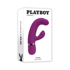 Playboy Pleasure Tap That G-Spot Vibrator retail box with product image and Freedom to Play branding