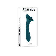 Playboy Pleasure True Indulgence vibrator shown in its white retail box packaging