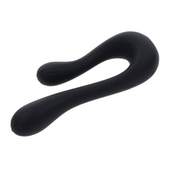 Playboy The Swan dual vibrator laid flat showing both curved stimulation ends