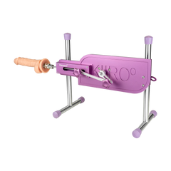 PleasureDrive purple thrusting machine on full stand with realistic silicone dildo attachment