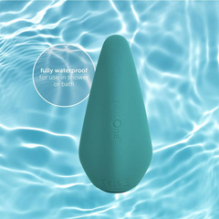plusOne teal prostate massager submerged in water, fully waterproof for shower or bath use