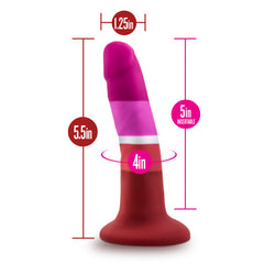 Pride P3 Beauty with labeled dimensions: 5.5in length, 1.25in width, 5in insertable, 4in girth
