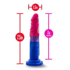Pride P8 dildo measurements: 7.5in total length, 7in insertable, 1.5in width