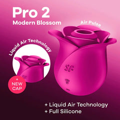 Pro 2 Modern Blossom rose-shaped vibrator shown with Liquid Air Technology cap detail
