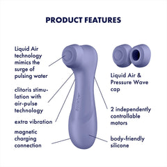 Product features diagram of Pro 2 Gen 3 highlighting magnetic charging and 2 independent motors