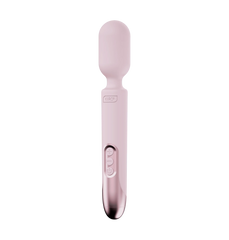 Prowand wand vibrator side profile highlighting three control buttons on metallic handle