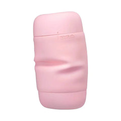 PUFFY Strawberry Pink showing soft squeezable silicone body with subtle grip indentations