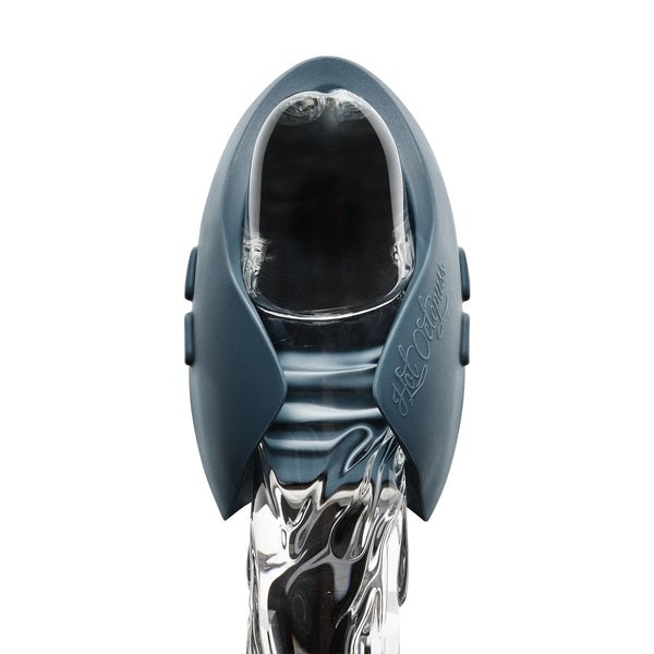 Pulse Duo placed over a clear anatomical model showing open-channel PulsePlate fit
