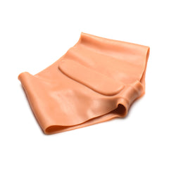 Pussy Panties laid flat showing skin-tone silicone construction and panty brief shape unfolded