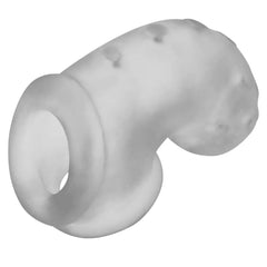 Rear angle of Airlock cage revealing open base ring and flexible silicone sling construction