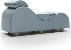 Rear angle of the Esse II sex chaise showing curved silhouette and dual zipper compartments