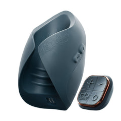 Rear angle of Pulse Duo showing side buttons and wireless remote, flexible silicone body