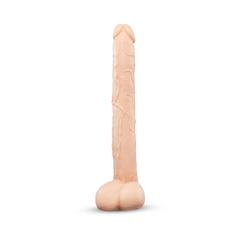 Rear view of the Bone 17-inch dildo highlighting realistic base and textured shaft surface